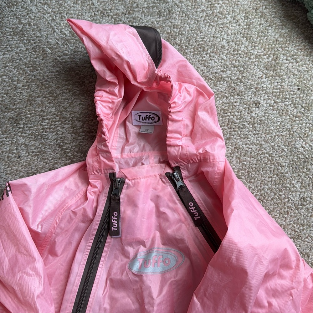 Tuffo Rain suit - pink and brown 3T